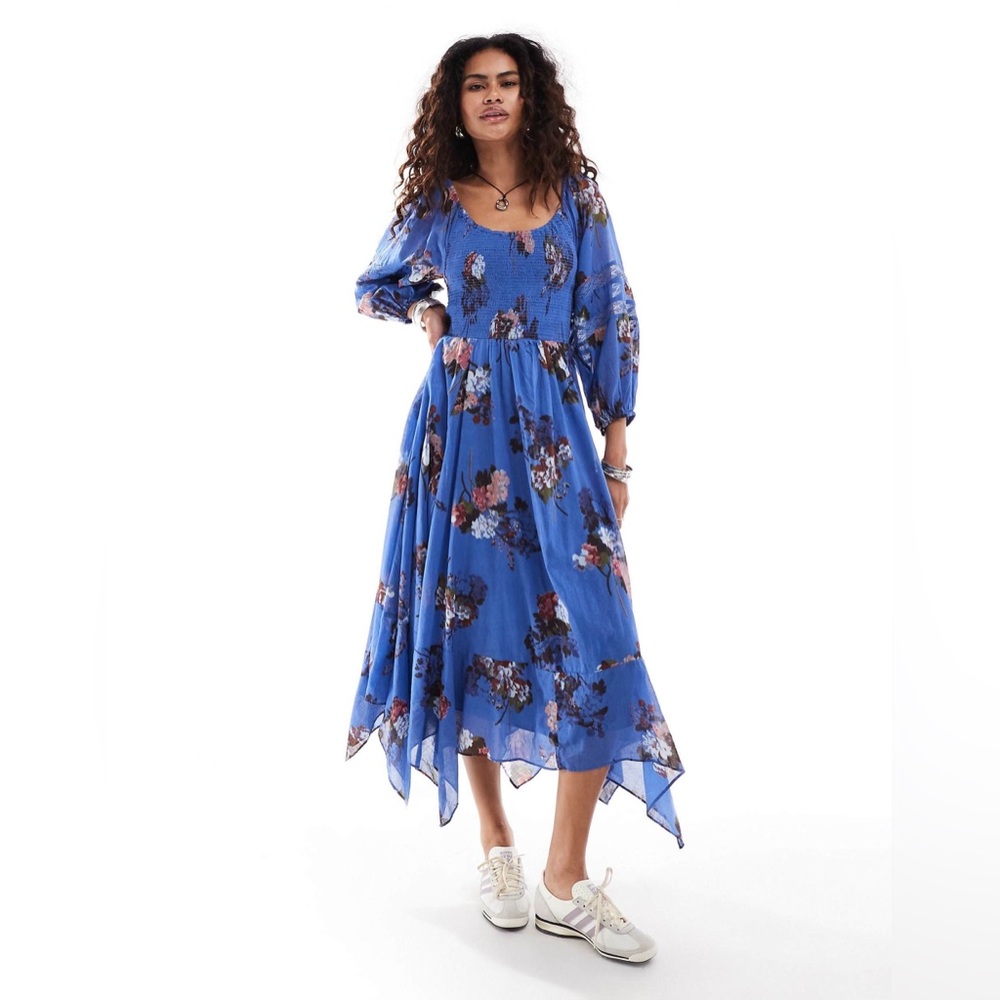 𝓯𝓹 Free People ~ 💙 Morning Glory Maxi Dress in Blue Combo - Picture 9 of 17